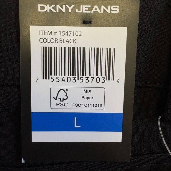 DKNY Jeans: Black Stretch Pants, Zip/Button Front Closure, Large, NWT - Picture 5 of 15